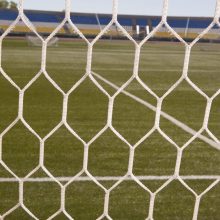 White soccer net at soccer stadium